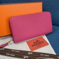 Hermes Azap Wallet Togo Leather Palladium Hardware In Rose