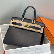 Hermes Birkin Bag Epsom Leather Gold Hardware In Black