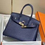 Hermes Birkin Bag Togo Leather Gold Hardware In Navy Blue