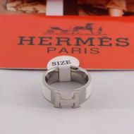 Hermes Clic H Ring Silver Hardware In White