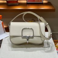 Hermes Della Cavalleria Bag Epsom Leather Palladium Hardware In White