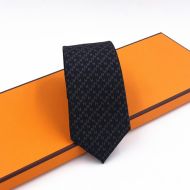 Hermes Faconnee H Tie In Black