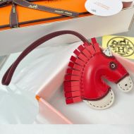 Hermes Geegee Charm Leather In Red