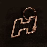 Hermes H Too Speed Keyring Metal In Gold