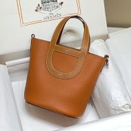 Hermes In-The-Loop 18 Bag Clemence Leather Palladium Hardware In Brown