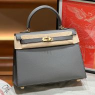 Hermes Kelly Bag Epsom Leather Gold Hardware In Marble