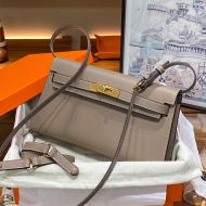 Hermes Kelly Elan Bag Chevre Leather Gold Hardware In Khaki