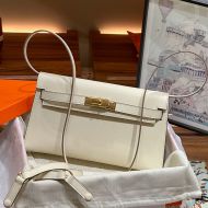 Hermes Kelly Elan Bag Chevre Leather Gold Hardware In White