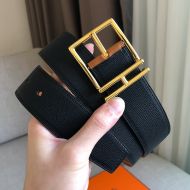 Hermes Nathan 40 Belt Togo Leather In Black/Brown