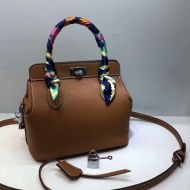 Hermes Toolbox Bag Swift Leather Palladium Hardware In Brown