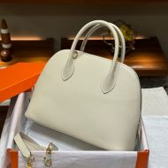 Hermes Bolide 25 Bag Epsom Leather Gold Hardware In White