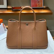 Hermes Garden Party Bag Togo Leather In Brown