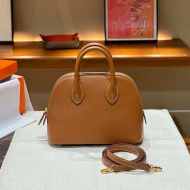 Hermes Mini Bolide Bag Chevre Leather Gold Hardware In Brown