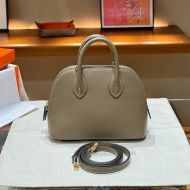 Hermes Mini Bolide Bag Chevre Leather Gold Hardware In Khaki