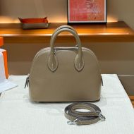 Hermes Mini Bolide Bag Chevre Leather Palladium Hardware In Khaki