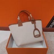 Hermes Steeple 25 Bag H Plume Canvas In Beige