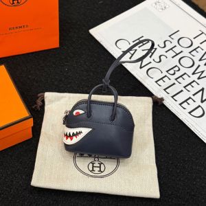 Hermes Bolide Shark Charm Leather In Black