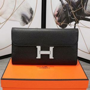 Hermes Constance Wallet Epsom Leather Palladium Hardware In Black