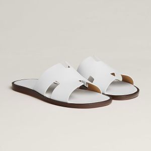 Hermes Izmir Slides Men Calfskin In White