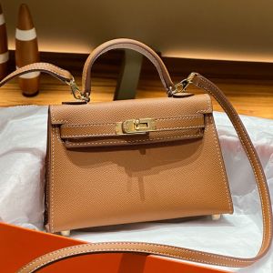 Hermes Kelly II Mini Bag Epsom Leather Gold Hardware In Brown