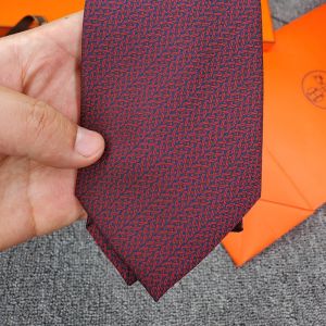 Hermes Rocking H Tie In Burgundy