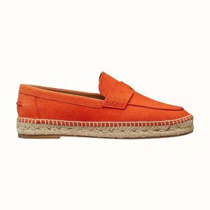 Hermes Trip Espadrilles Women Suede In Orange