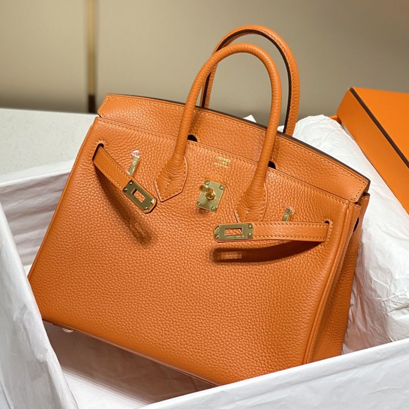 Hermes Birkin Bag Togo Leather Gold Hardware In Orange