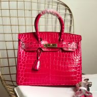 Hermes Birkin Bag Alligator Leather Gold Hardware In Rose