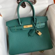 Hermes Birkin Bag Togo Leather Gold Hardware In Green