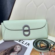 Hermes Chaine d'Ancre To Go Wallet Epsom Leather Palladium Hardware In Mint Green