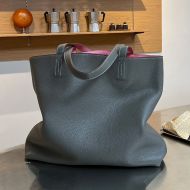 Hermes Double Sens Bag Clemence Leather In Black/Pink