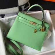 Hermes Kelly Bag Epsom Leather Gold Hardware In Mint Green