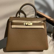 Hermes Kelly Bag Togo Leather Gold Hardware In Chestnut