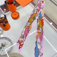 Hermes Mille Et Un Lapins Twilly In Pink