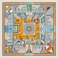 Hermes Objets De Curiosite Scarf 90 In Orange