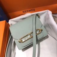 Hermes Roulis Bag Epsom Leather Gold Hardware In Light Grey