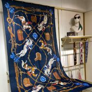 Hermes Spectacle Equestre Scarf In Blue