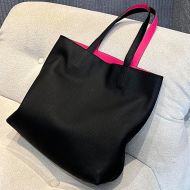 Hermes Double Sens Bag Clemence Leather In Black/Rose