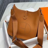 Hermes Evelyne Bag Clemence Leather Palladium Hardware In Brown