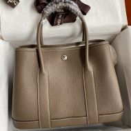 Hermes Garden Party Bag Togo Leather In Coffee