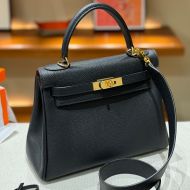 Hermes Kelly Bag Togo Leather Gold Hardware In Black