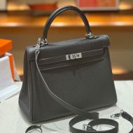 Hermes Kelly Bag Togo Leather Palladium Hardware In Black