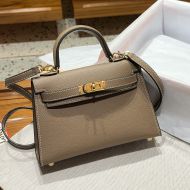 Hermes Kelly II Mini Bag Epsom Leather Gold Hardware In Khaki