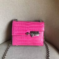 Hermes Verrou Chaine Mini Bag Alligator Leather Palladium Hardware In Pink