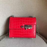 Hermes Verrou Chaine Mini Bag Alligator Leather Palladium Hardware In Red