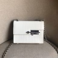 Hermes Verrou Chaine Mini Bag Alligator Leather Palladium Hardware In White