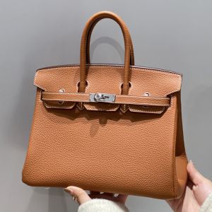 Hermes Birkin Bag Togo Leather Palladium Hardware In Brown