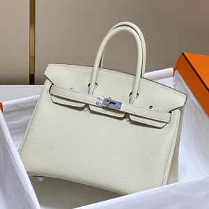 Hermes Birkin Bag Togo Leather Palladium Hardware In White