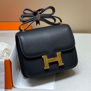 Hermes Constance Bag Epsom Leather Gold Hardware In Black