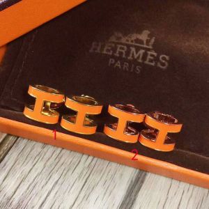 Hermes Pop H Earrings In Orange